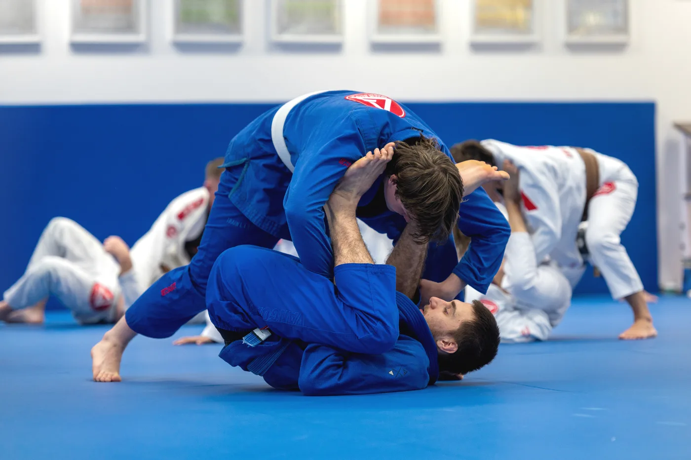 Adults training Jiu-Jitsu at Gracie Barra Neepsend